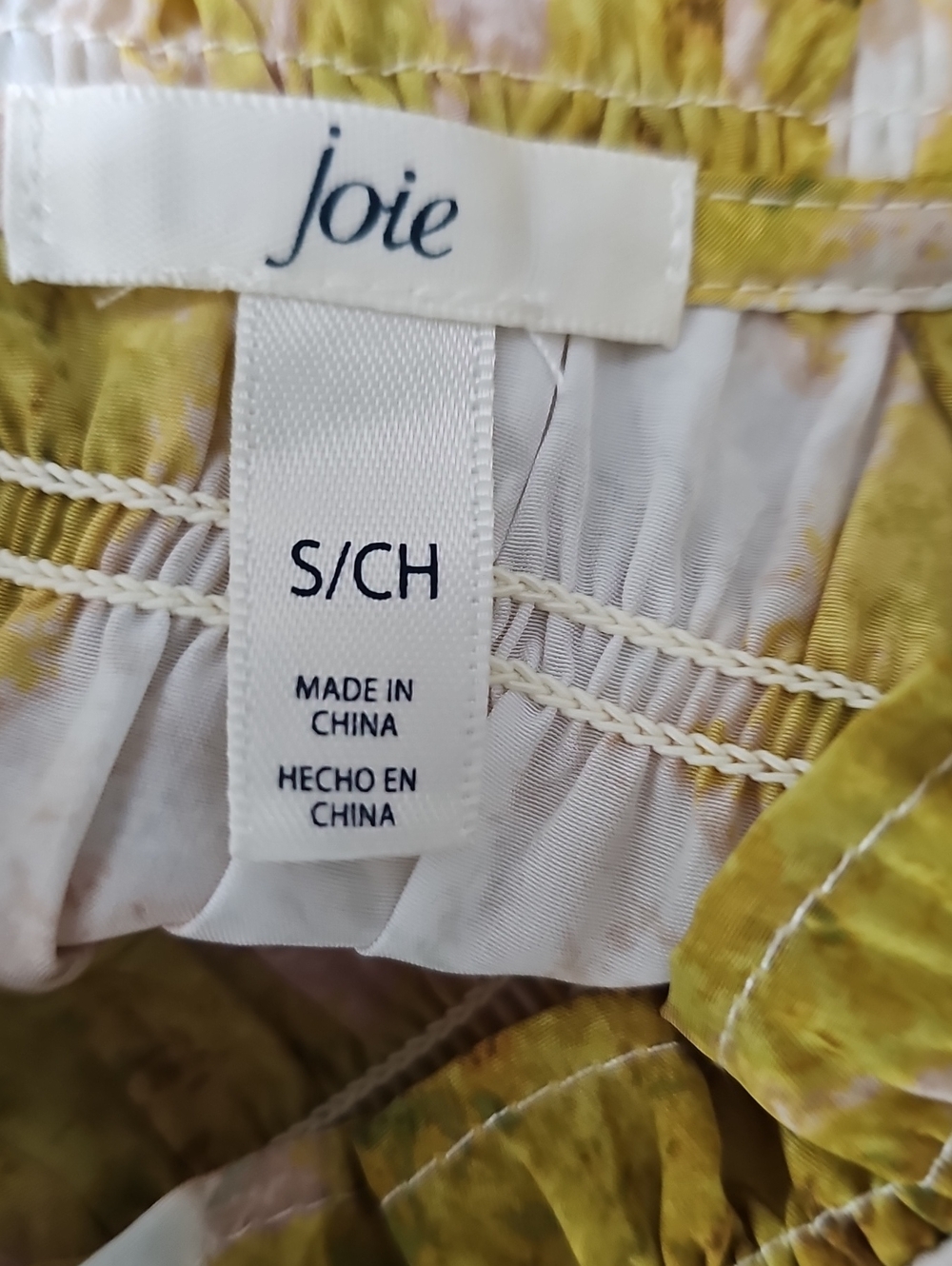 Joie Yellow Floral Smocked Sleeveless Top - Picture 5 of 7